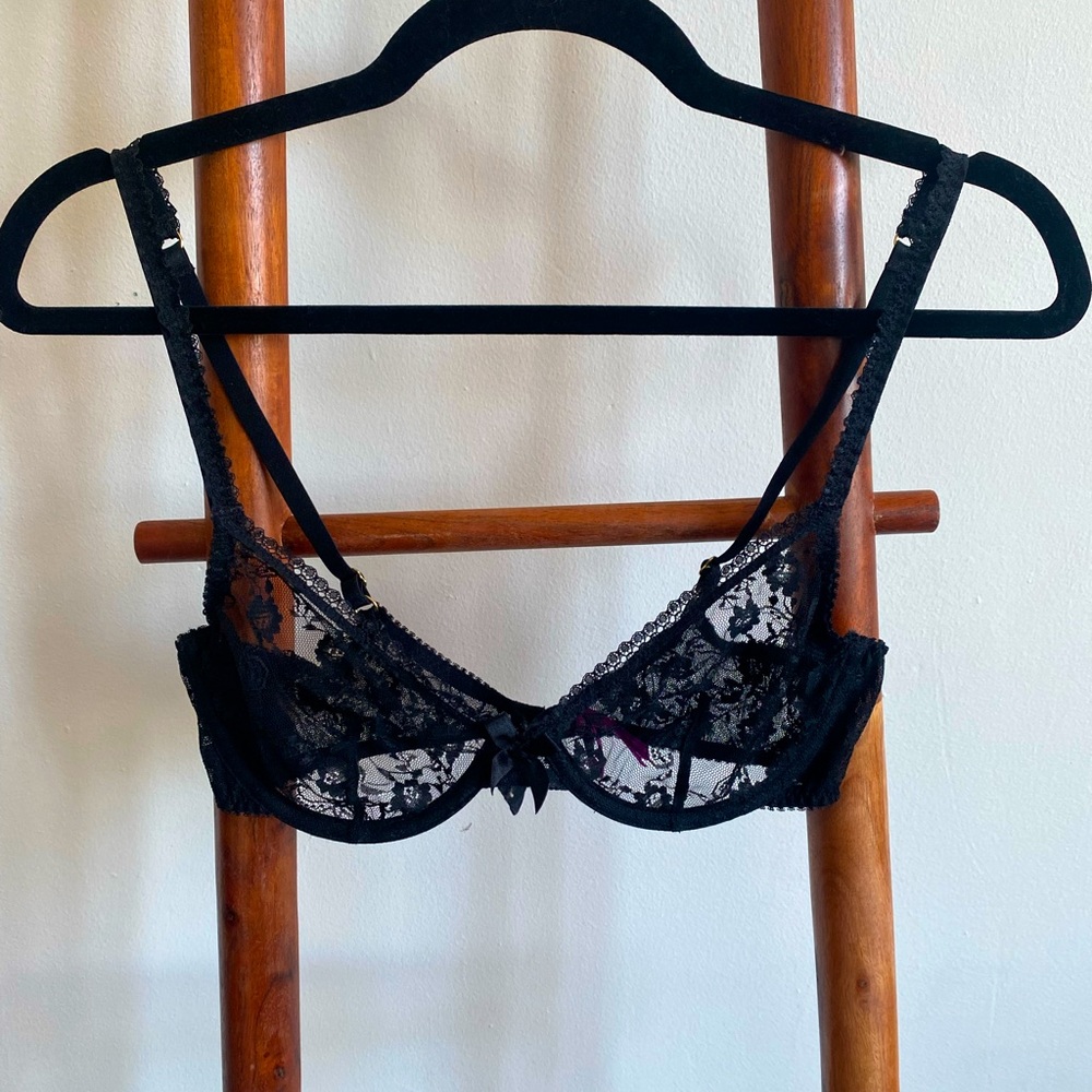 L’Agent by Agent Provocateur 32D Black Lace Underwire Bra